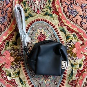 BEIS Brand New Black Nylon Mini Wristlet Keychain